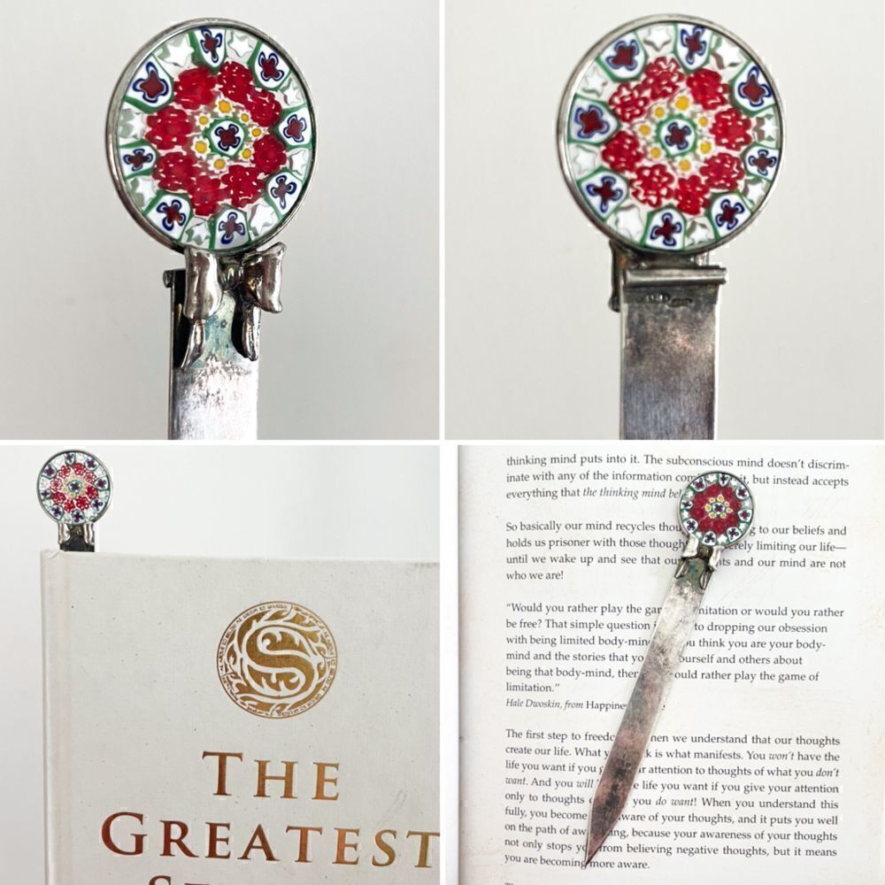 Murano Glass 925 Sterling Silver book mark -Vintage